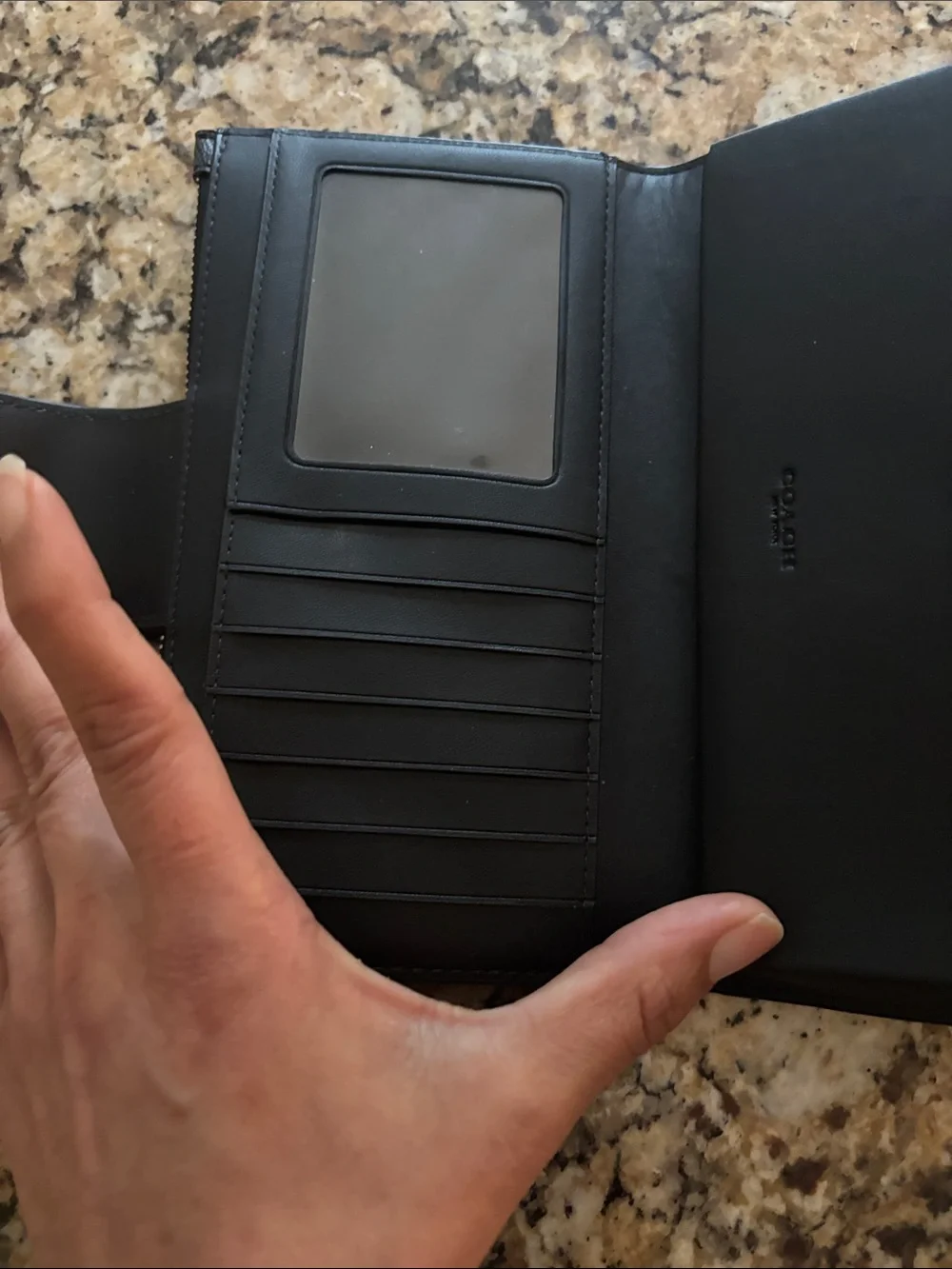 Coach Black Signature Clutch Wallet